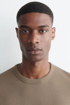 SLIM RIBBED COTTON T-SHIRT
