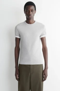 SLIM RIBBED COTTON T-SHIRT