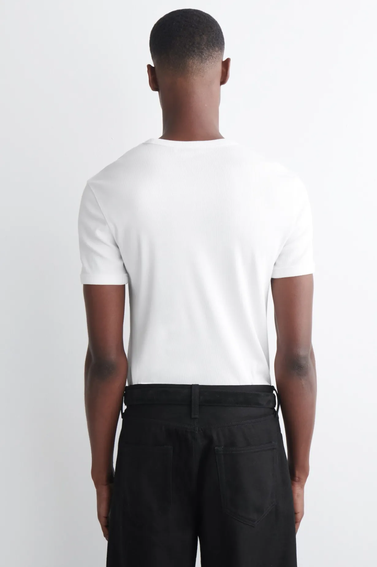 SLIM RIBBED COTTON T-SHIRT