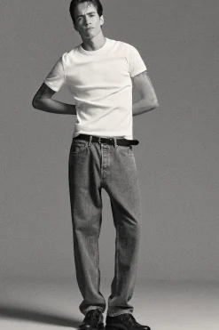 SLIM RIBBED COTTON T-SHIRT