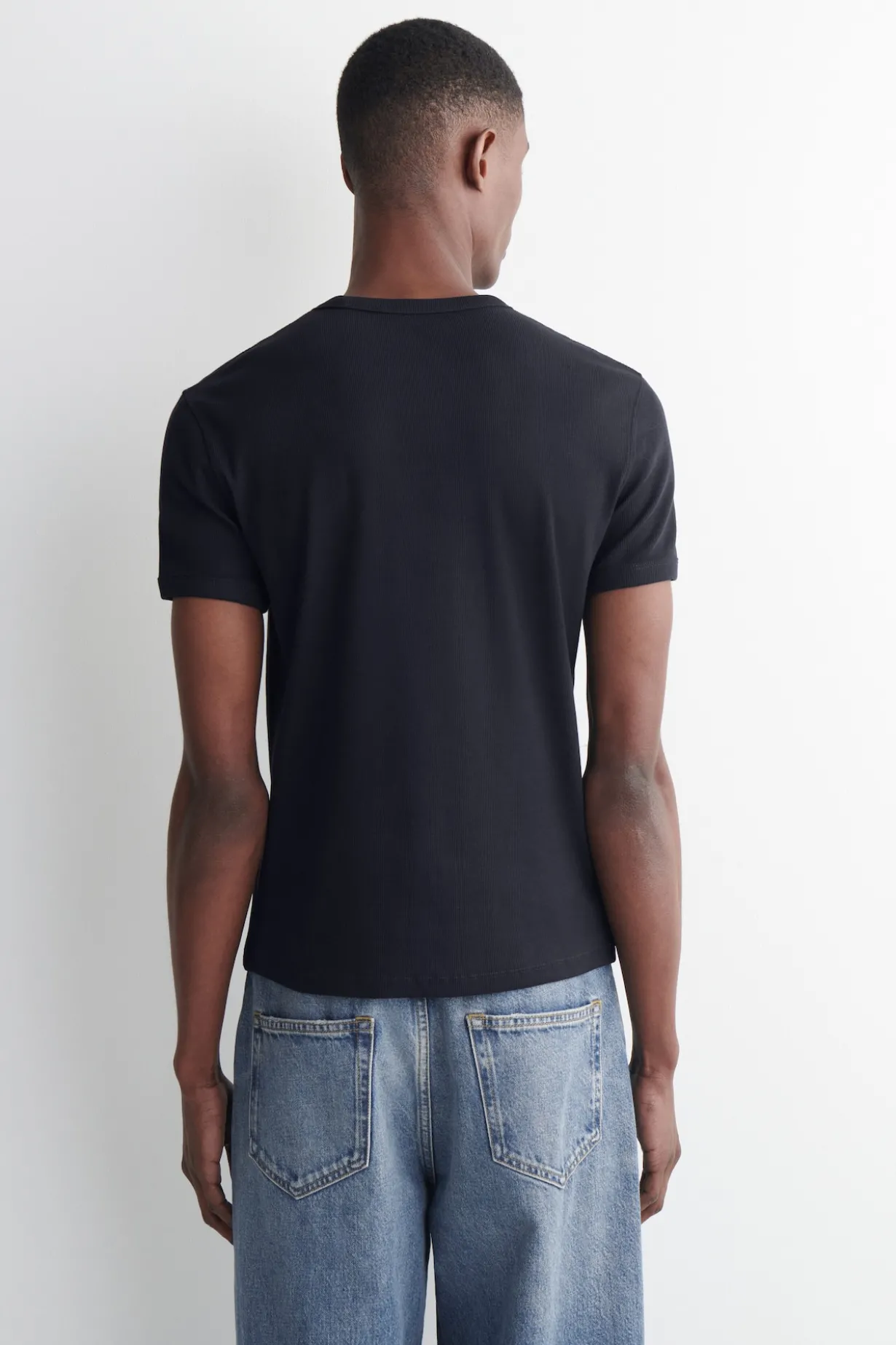 SLIM RIBBED COTTON T-SHIRT