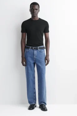 SLIM RIBBED COTTON T-SHIRT
