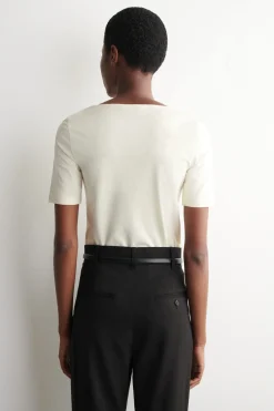 SLIM SCOOP-NECK COTTON T-SHIRT