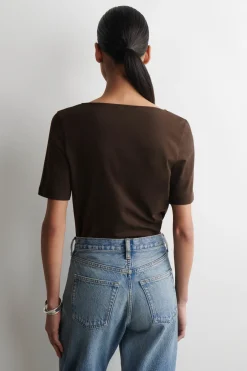 SLIM SCOOP-NECK COTTON T-SHIRT