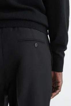 SLIM WOOL TAPERED PANTS