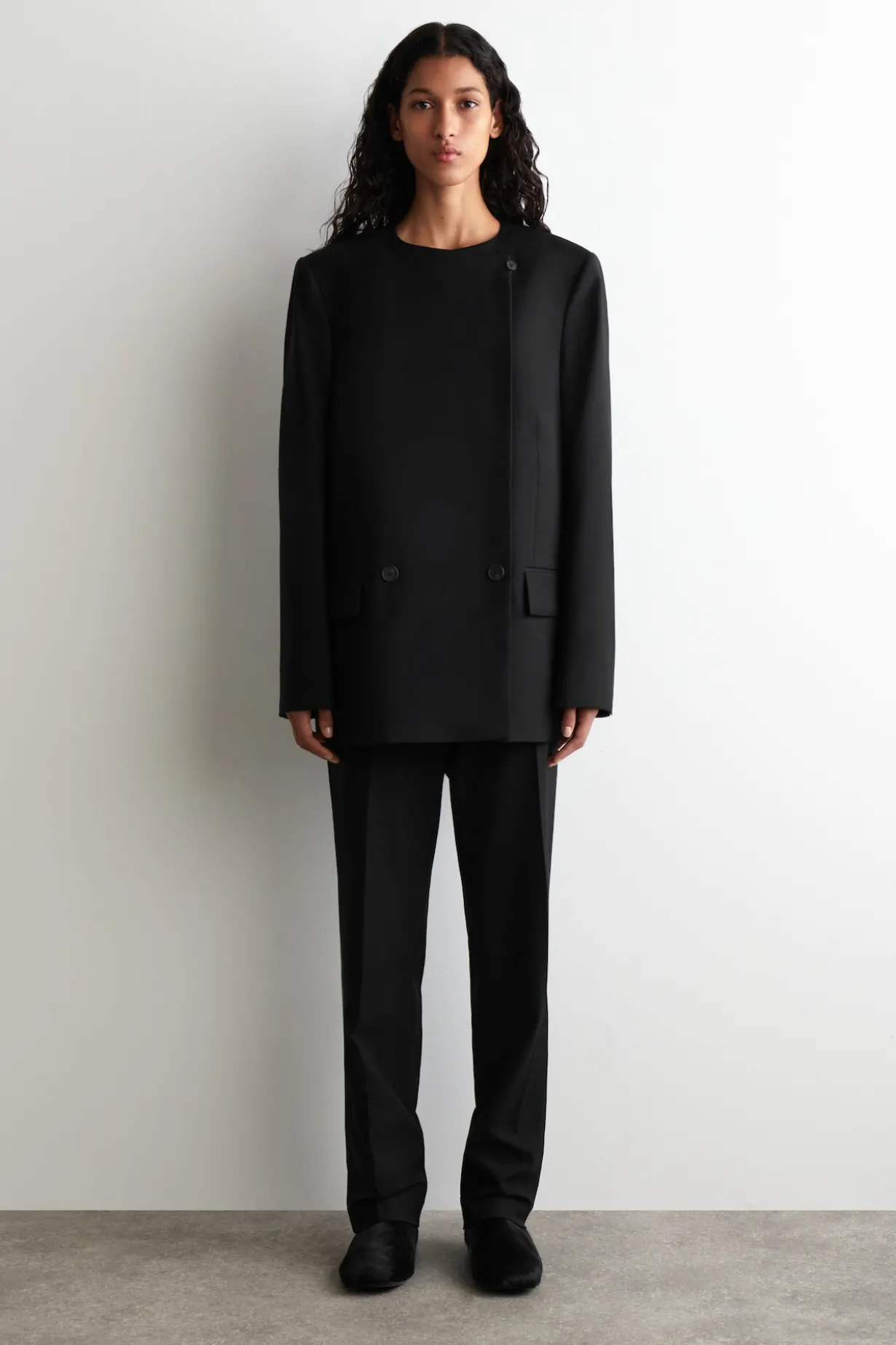 SLIM WOOL-BLEND PANTS