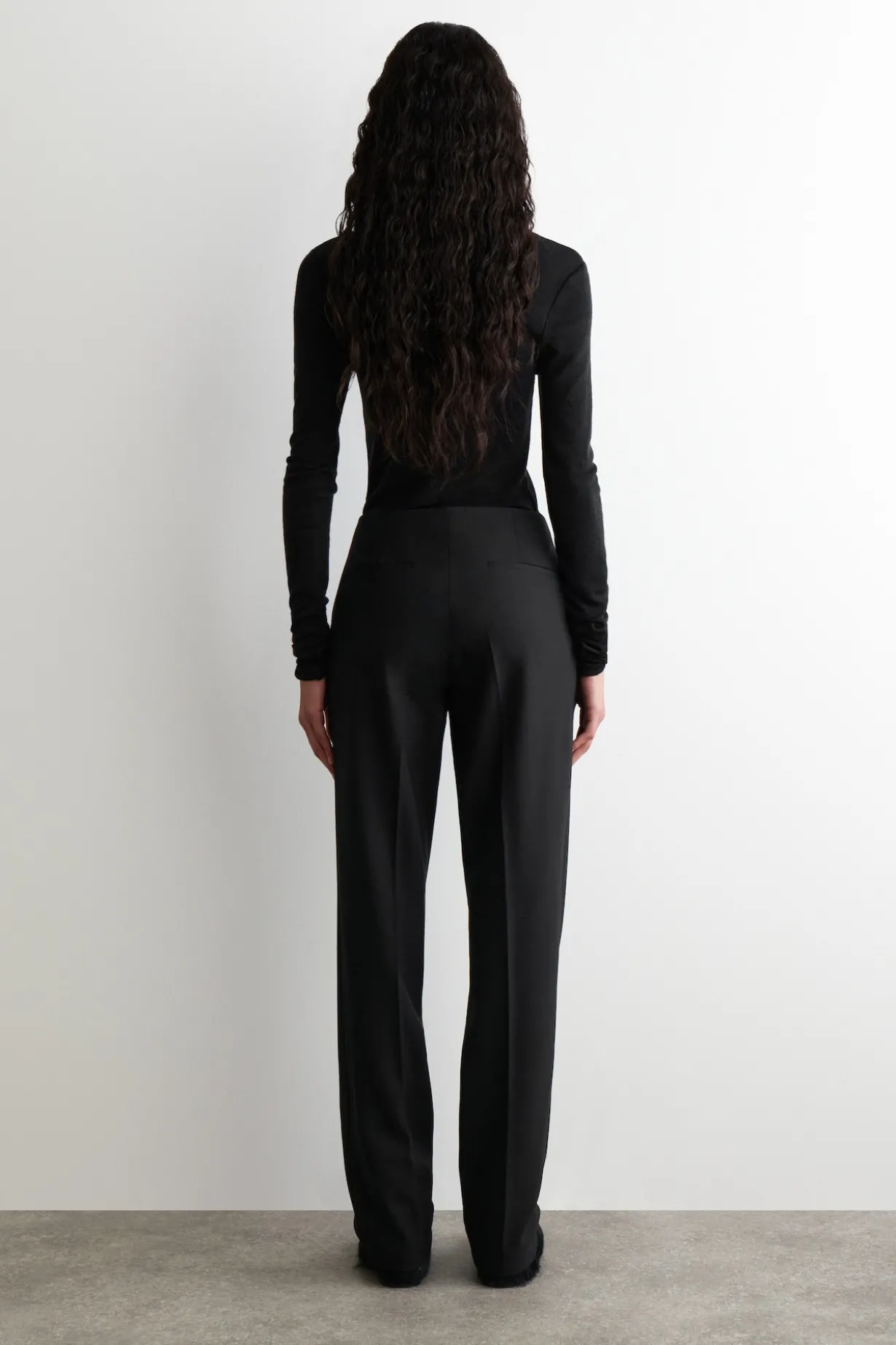 SLIM WOOL-BLEND PANTS
