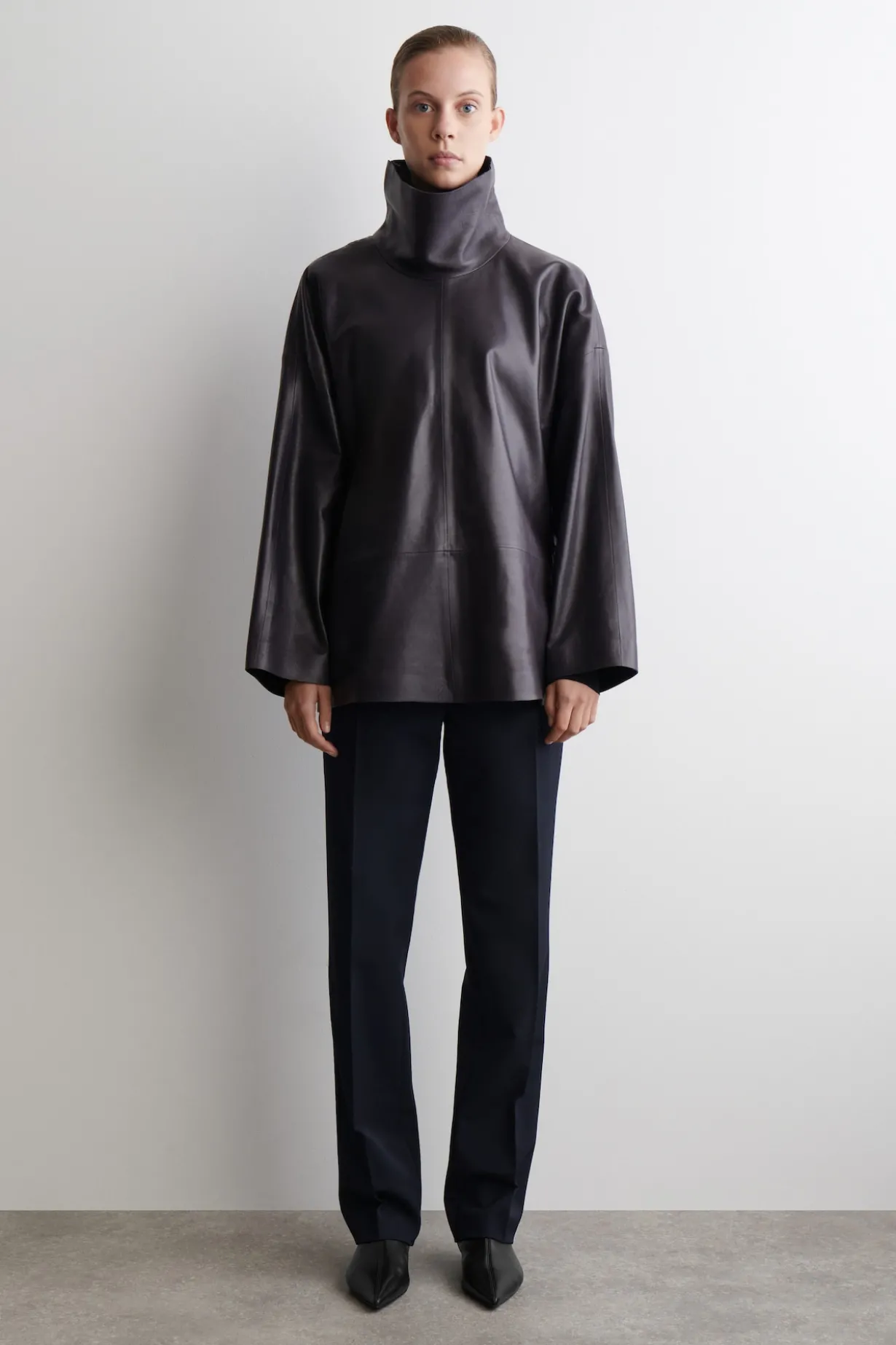 SLIM WOOL-BLEND PANTS