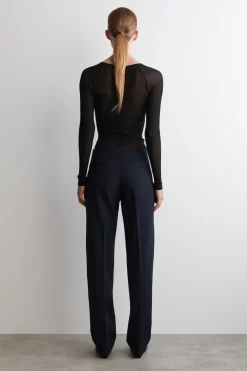 SLIM WOOL-BLEND PANTS