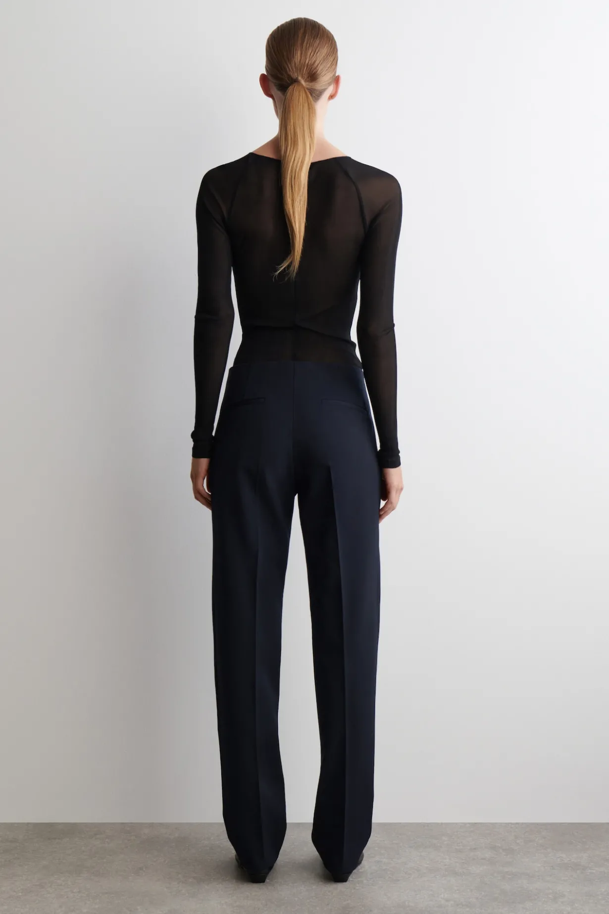 SLIM WOOL-BLEND PANTS