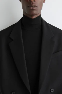 SLIM WOOL-JERSEY ROLLNECK TOP
