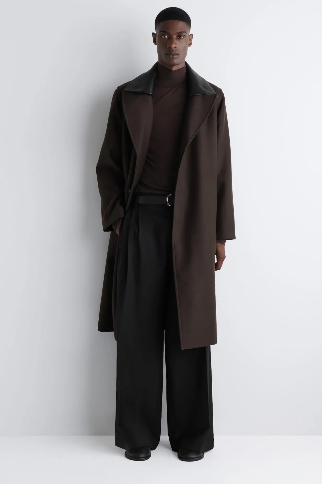 SLIM WOOL-JERSEY ROLLNECK TOP
