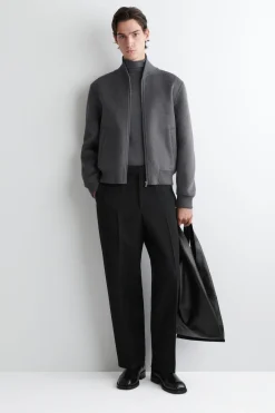SLIM WOOL-JERSEY ROLLNECK TOP