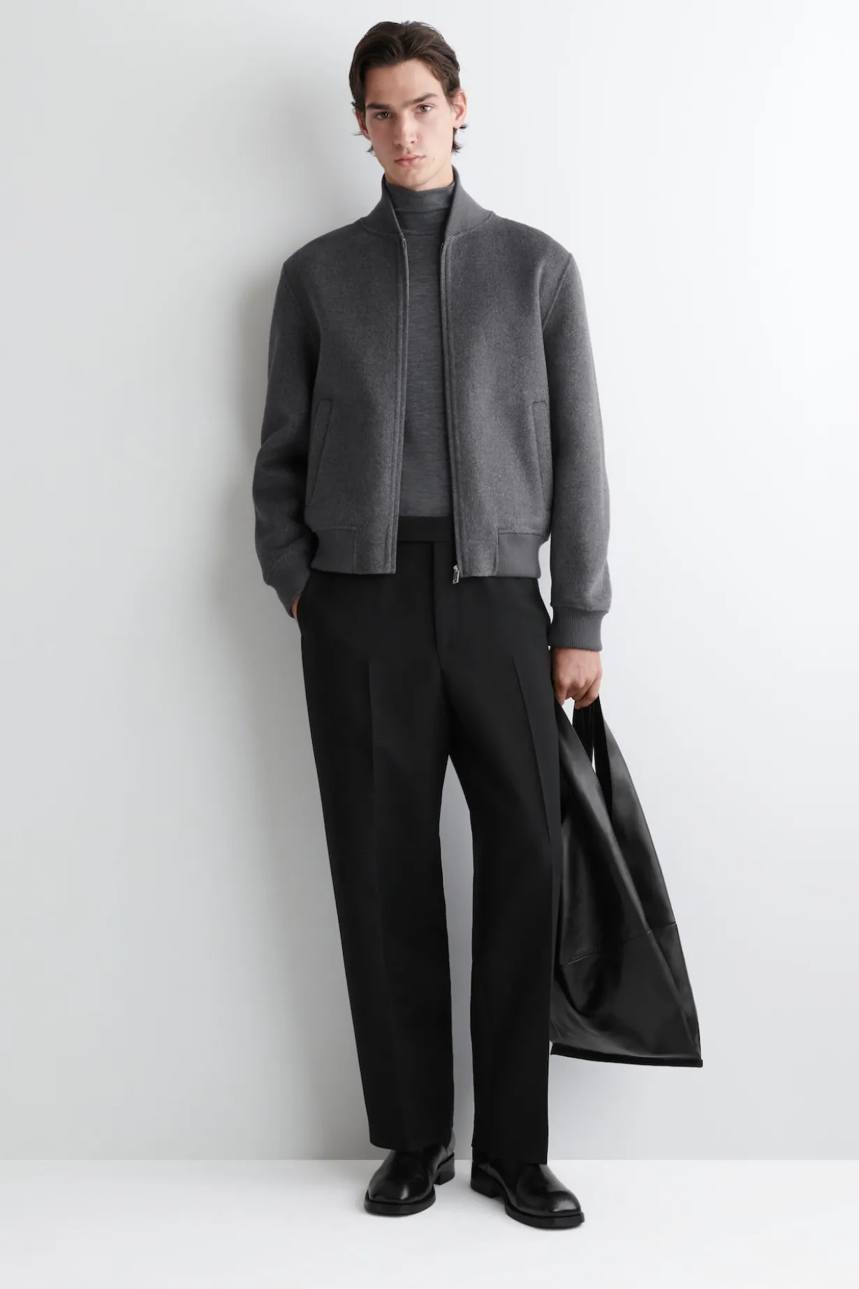 SLIM WOOL-JERSEY ROLLNECK TOP
