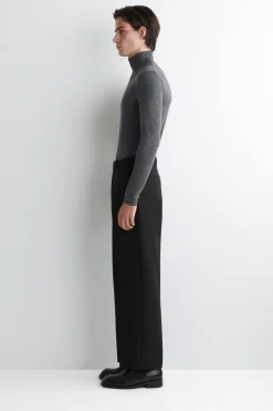 SLIM WOOL-JERSEY ROLLNECK TOP