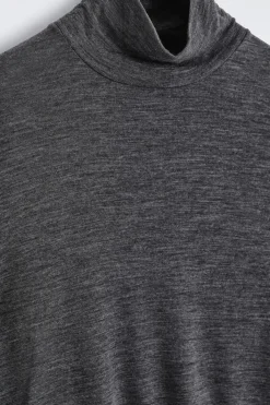 SLIM WOOL-JERSEY ROLLNECK TOP