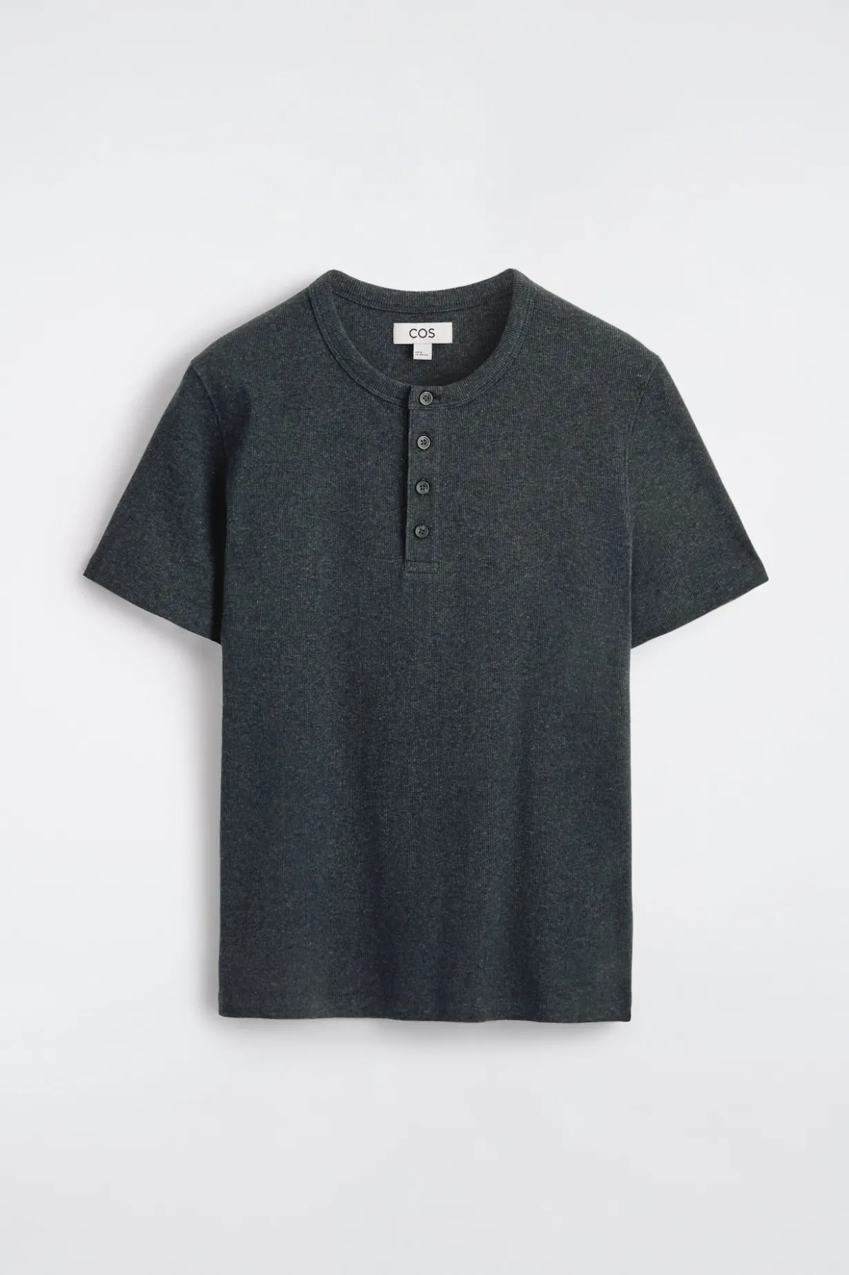 SLIM-FIT RIBBED HENLEY T-SHIRT