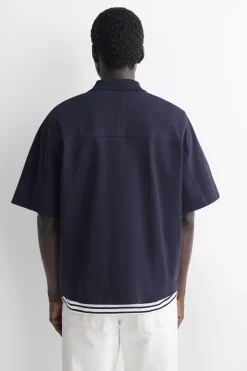 SNAP-BUTTON COTTON POLO SHIRT