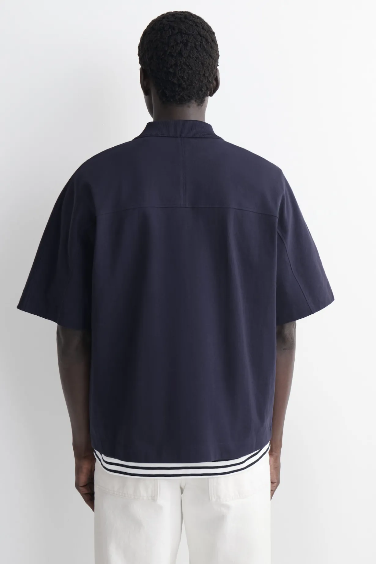 SNAP-BUTTON COTTON POLO SHIRT