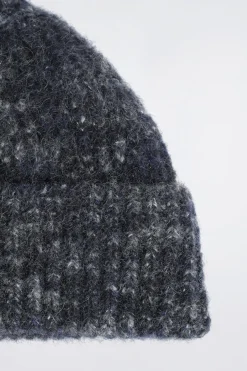 SPACE-DYED BRUSHED WOOL-BLEND BEANIE