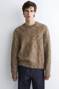 SPACE-DYED MOHAIR-BLEND CREW-NECK SWEATER