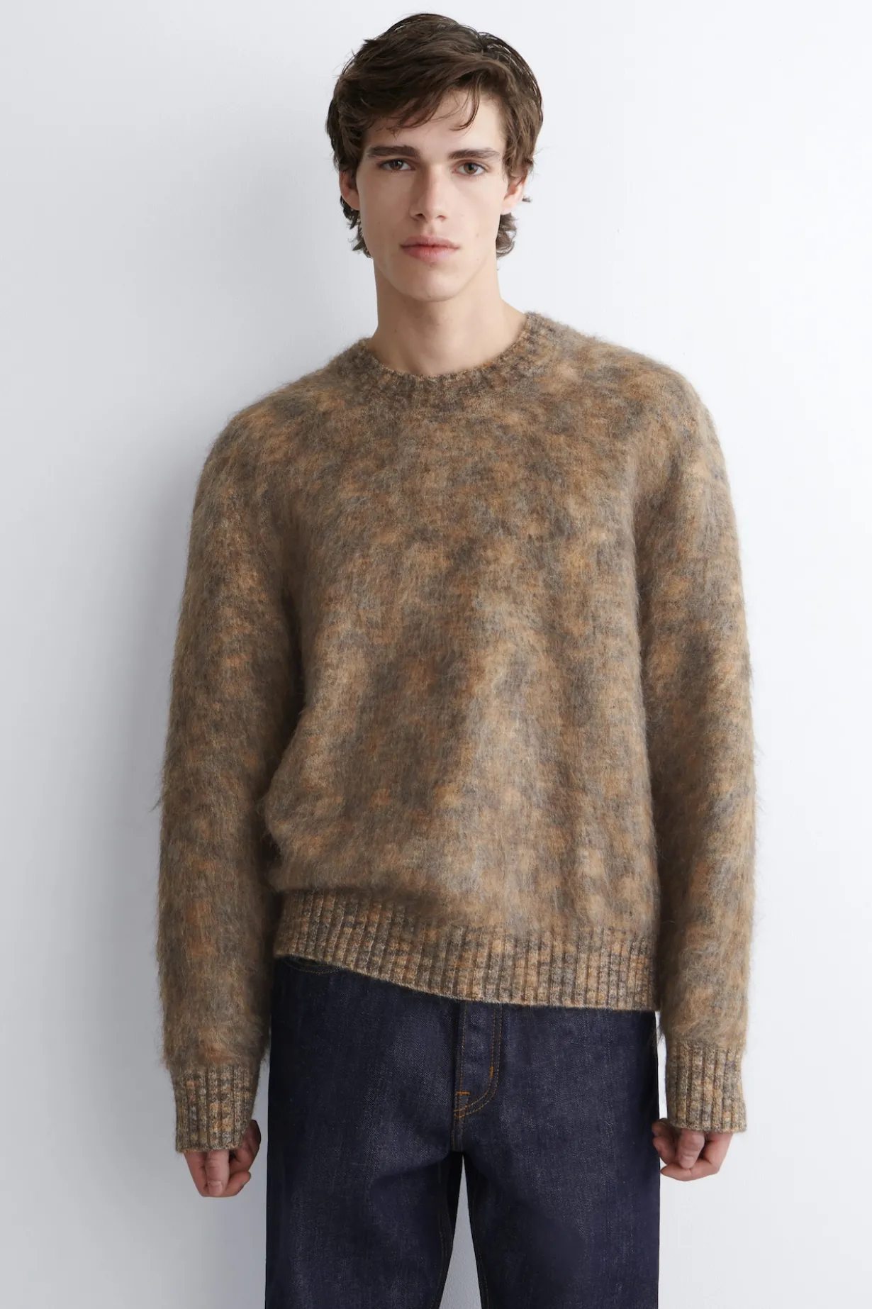 SPACE-DYED MOHAIR-BLEND CREW-NECK SWEATER
