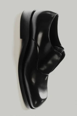 SQUARE-TOE LEATHER OXFORD SHOES