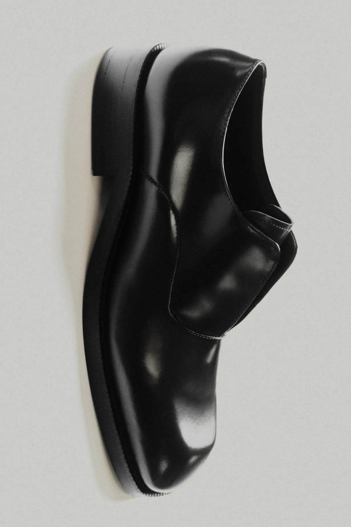 SQUARE-TOE LEATHER OXFORD SHOES
