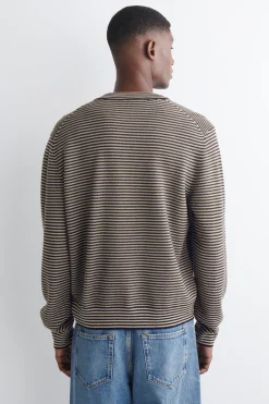 STRIPED MERINO WOOL CARDIGAN