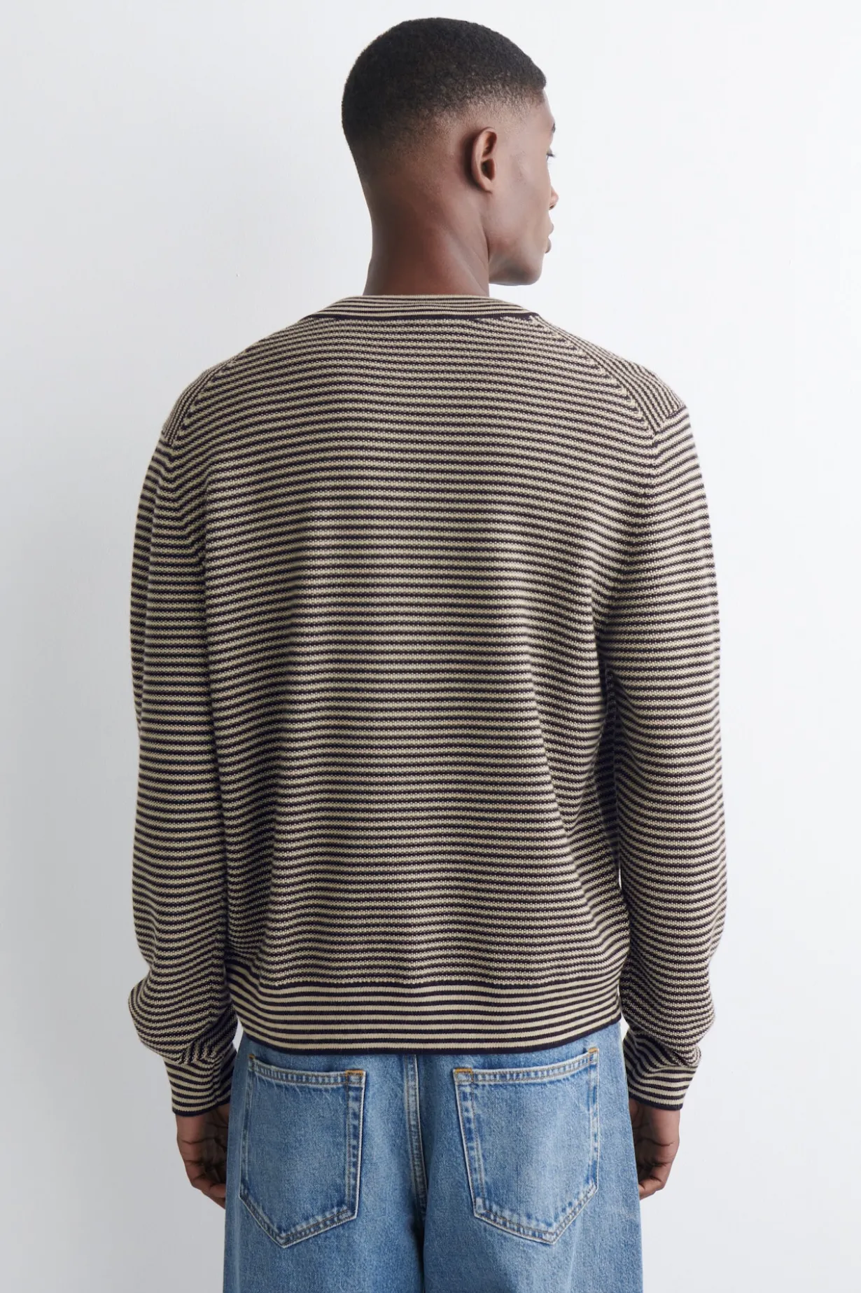 STRIPED MERINO WOOL CARDIGAN