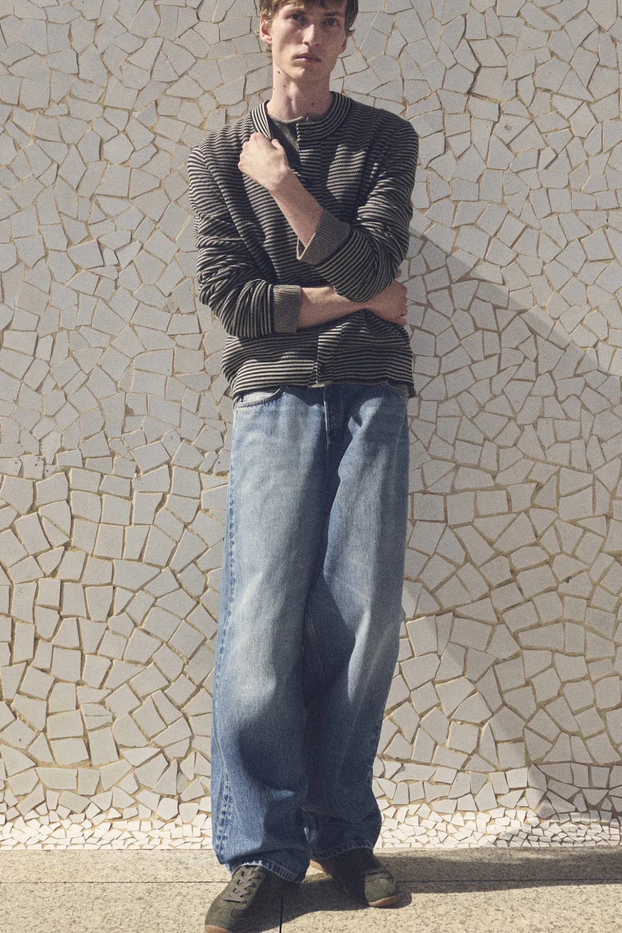 STRIPED MERINO WOOL CARDIGAN