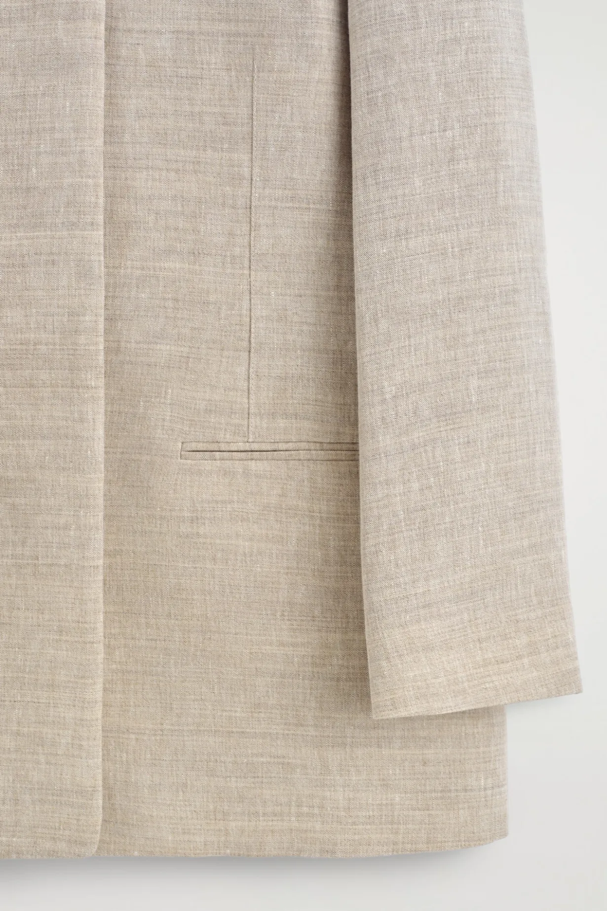 STRUCTURED COLLARLESS LINEN BLAZER