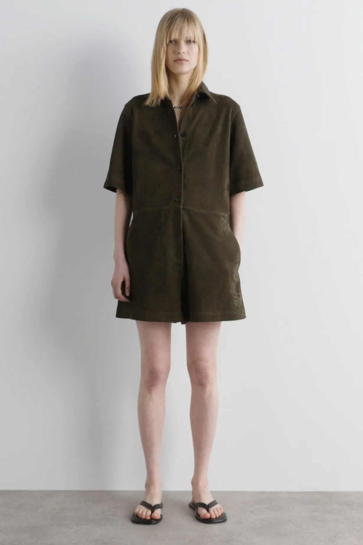 SUEDE ROMPER