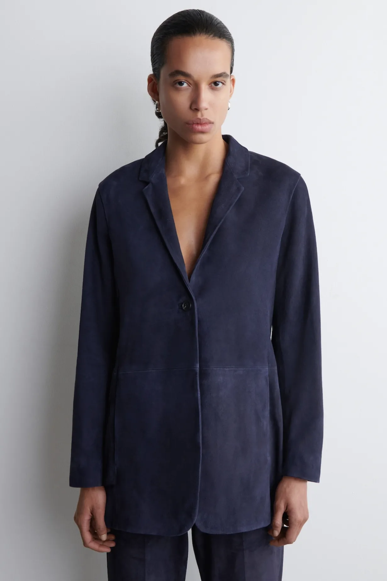 SUEDE SINGLE-BREASTED BLAZER