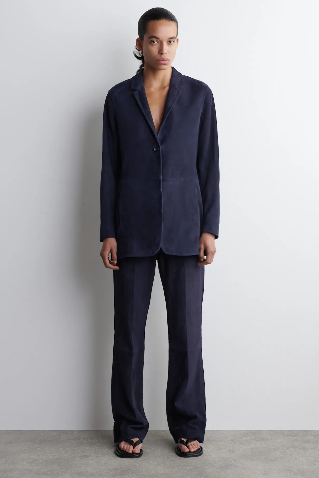 SUEDE SINGLE-BREASTED BLAZER