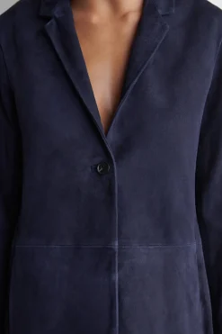 SUEDE SINGLE-BREASTED BLAZER