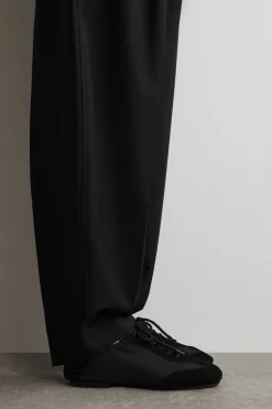SUEDE-NYLON BALLET SNEAKERS