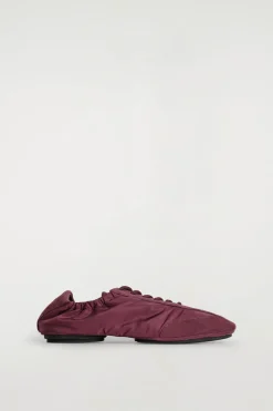 SUEDE-NYLON BALLET SNEAKERS