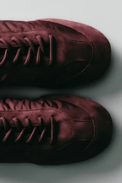 SUEDE-NYLON BALLET SNEAKERS