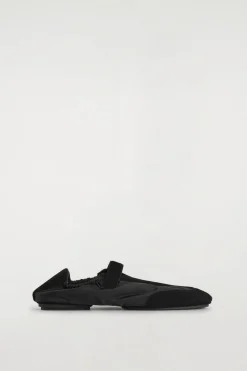 SUEDE-NYLON MARY-JANE SNEAKERS