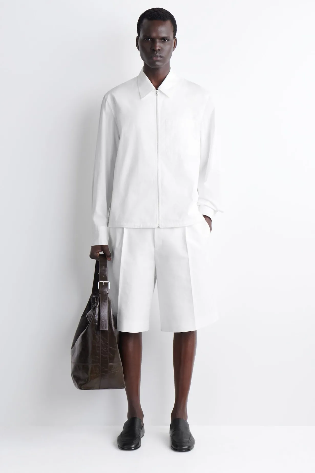 TAILORED COTTON-POPLIN SHORTS
