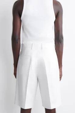 TAILORED COTTON-POPLIN SHORTS