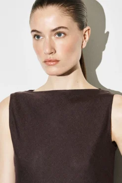TAILORED LINEN MINI DRESS