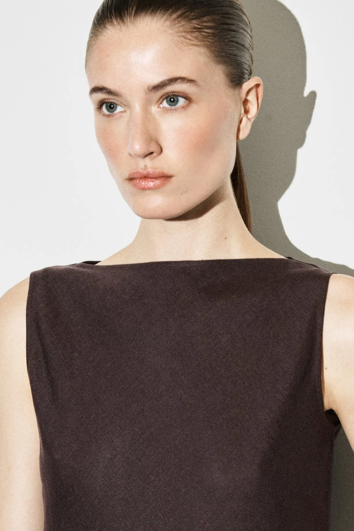 TAILORED LINEN MINI DRESS