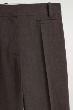TAILORED LINEN STRAIGHT-LEG PANTS