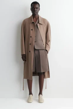 TAILORED LINEN-BLEND SHORTS