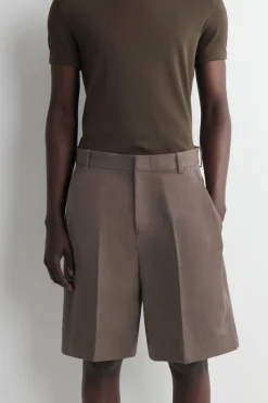 TAILORED LINEN-BLEND SHORTS