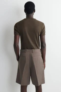 TAILORED LINEN-BLEND SHORTS