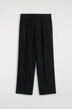 TAILORED LINEN-BLEND STRAIGHT-LEG PANTS