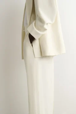 TAILORED LINEN-BLEND STRAIGHT-LEG PANTS